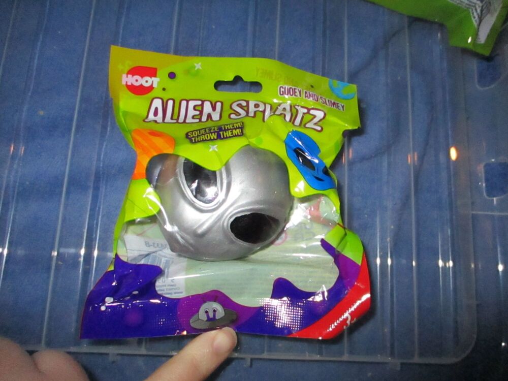 Silvery Alien Head - Alien Splat Ball Toy - Hoot