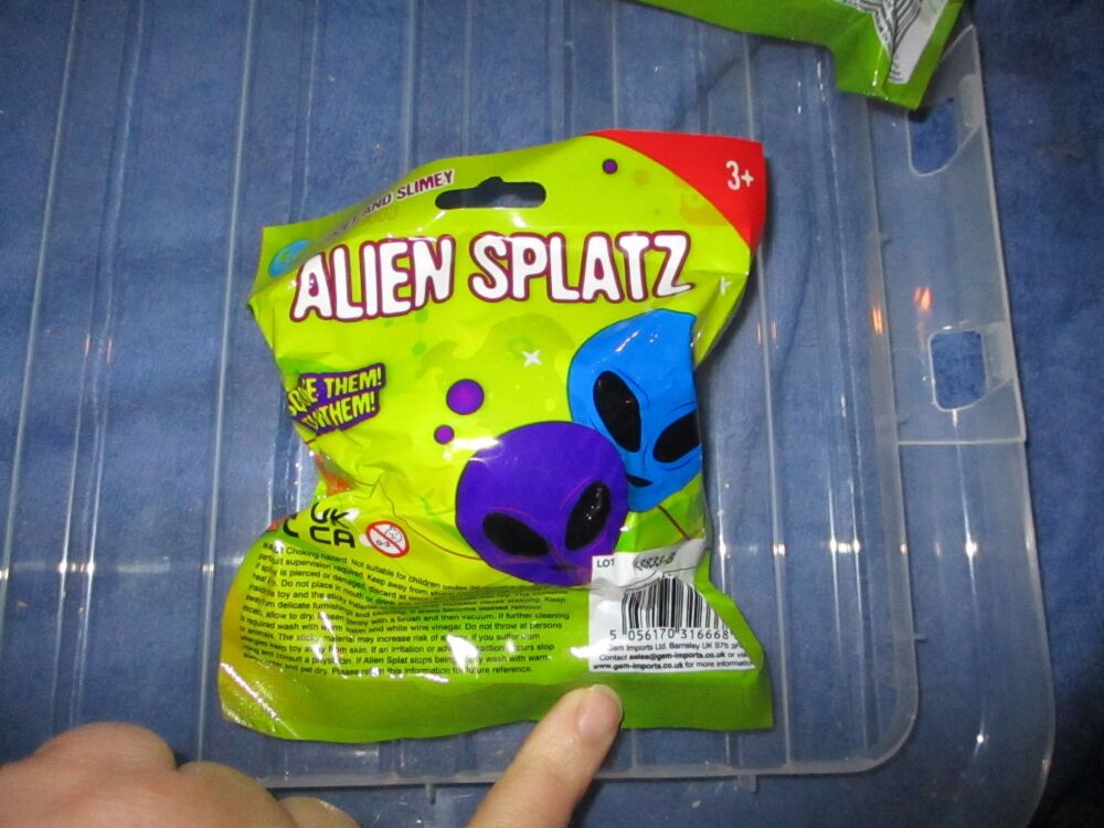 Silvery Alien Head - Alien Splat Ball Toy - Hoot