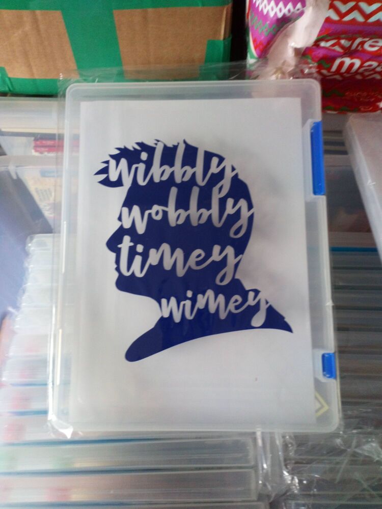 Wibbly Wobbly Timey Wimey - Decal Printed - Tiger Tuff Box Slim A4