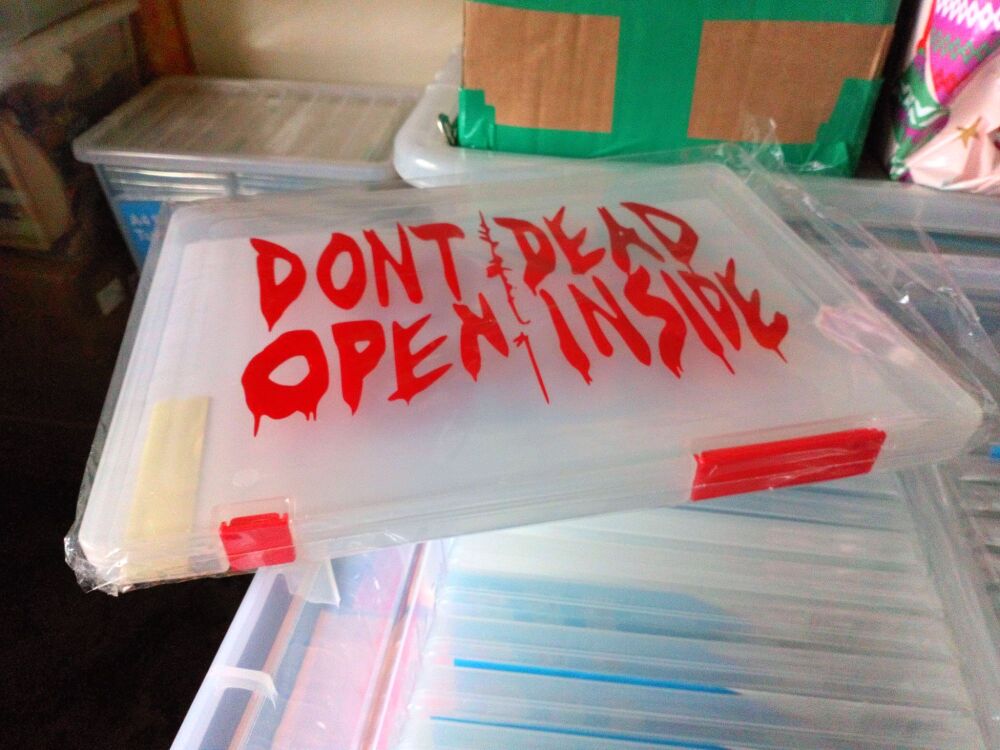 Don't Open - Dead Inside - Decal Printed - Tiger Tuff Box Slim A4
