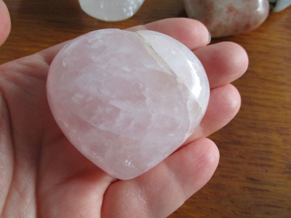 Rose Quartz Heart Worry Stone (h)#2