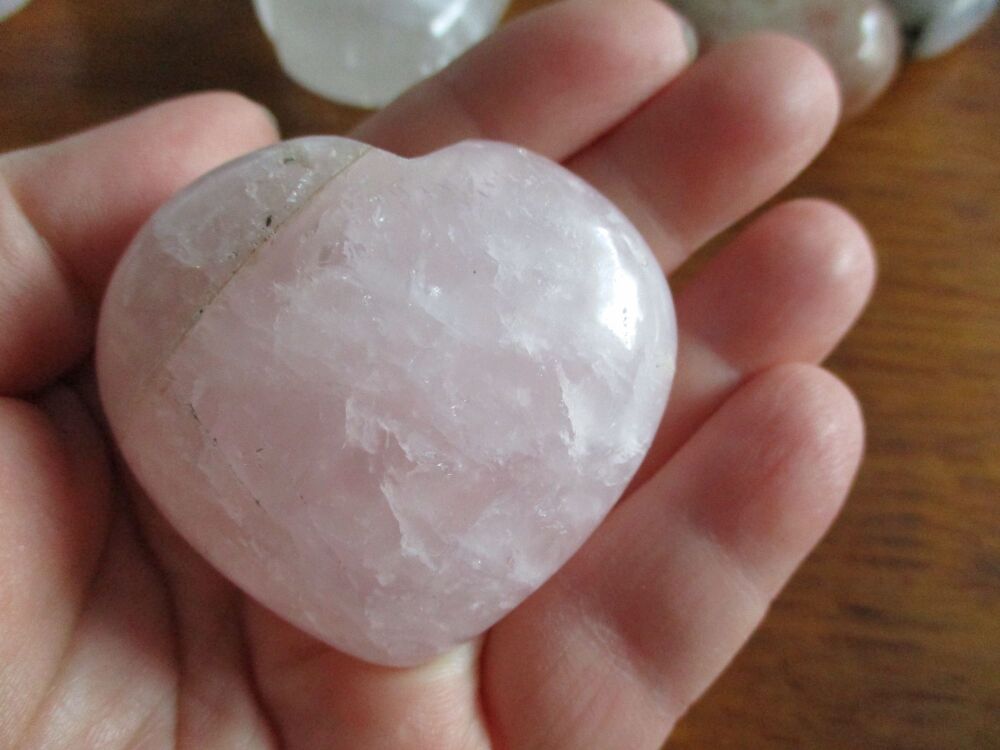 Rose Quartz Heart Worry Stone (h)#2