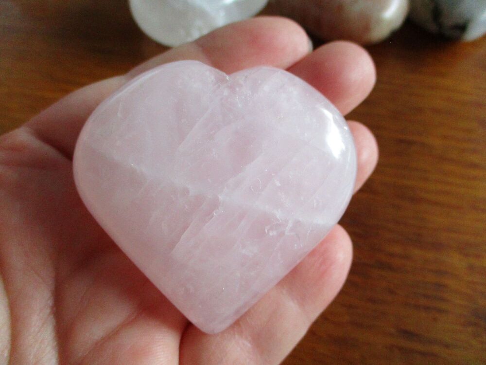 Rose Quartz Heart Worry Stone (h)#1