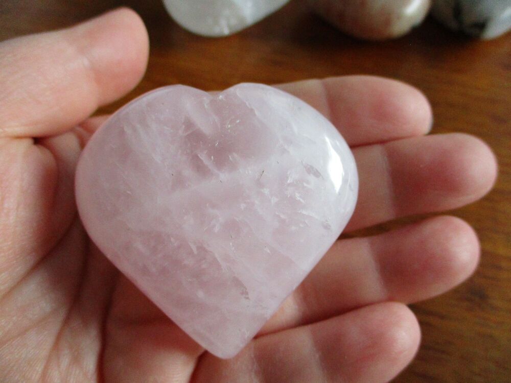 Rose Quartz Heart Worry Stone (h)#1