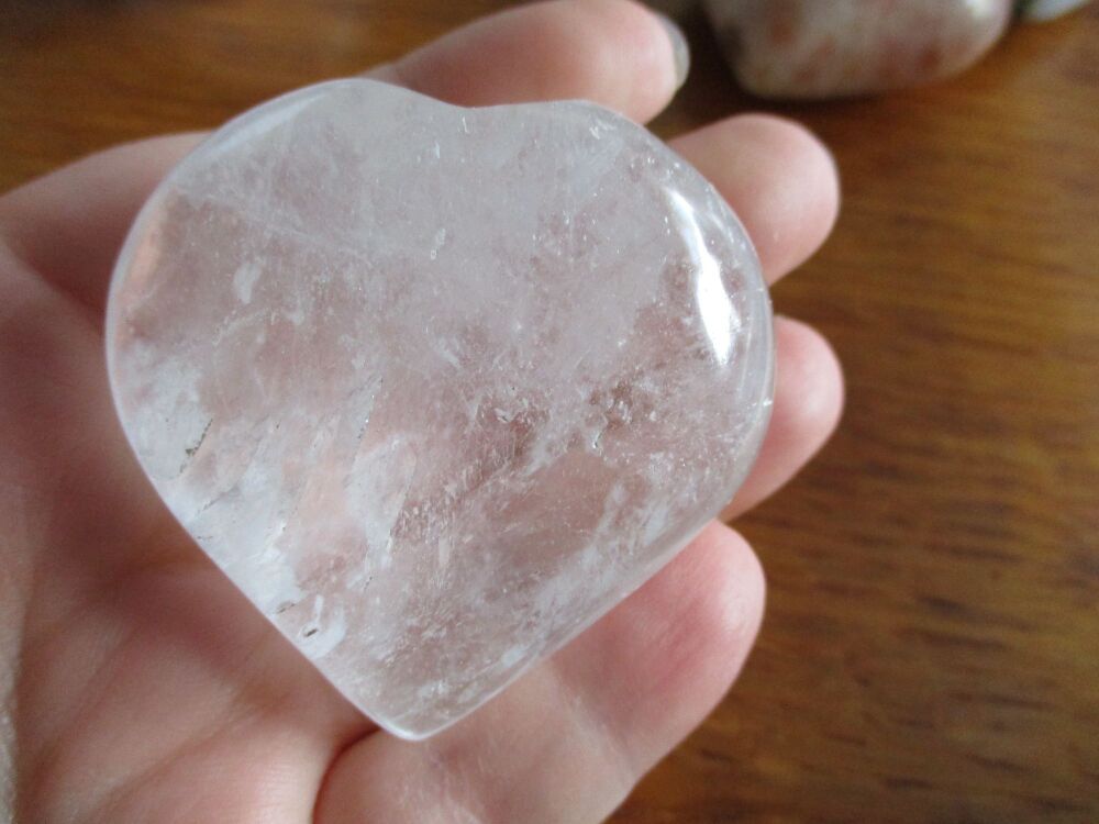 Milky Quartz Heart Worry Stone (h)#4