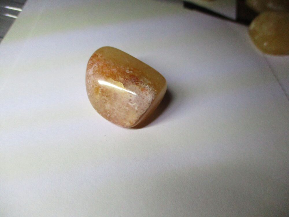 Polished Yellow Aventurine Quartz Healing Crystal Tumble Stone (y)#7