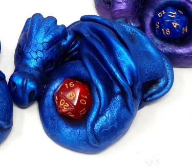 Blue Dice Dragon Ornament Decoration (W/ red Dice)