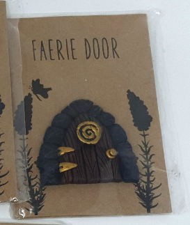 Cobblestone surround - Brown with Gold Swirl - Miniature Fairy Elf Door Ornament - Resin