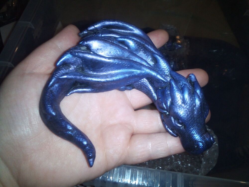 Medium Purple Laying Dragon Ornament Decoration