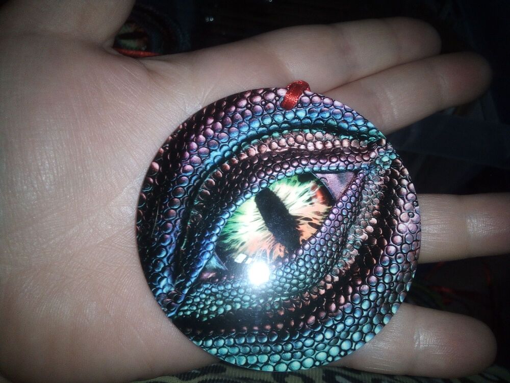 Pink and Blue Dragon Eye - MDF Printed Ornament Decoration