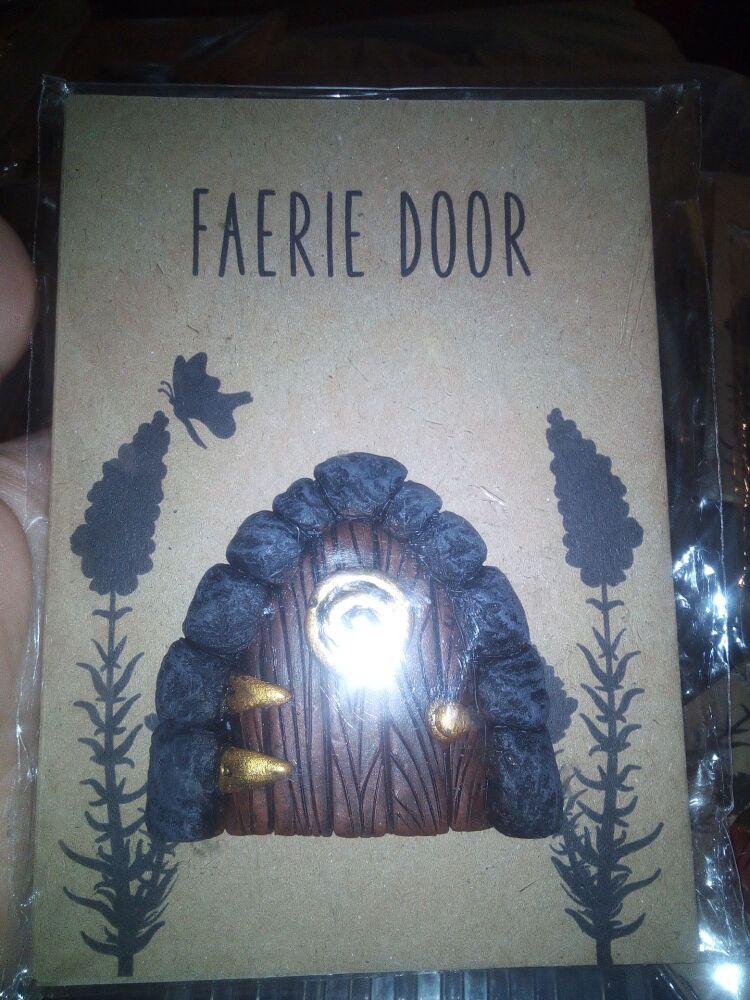 Cobblestone surround - Brown with Gold Swirl - Miniature Fairy Elf Door Orn