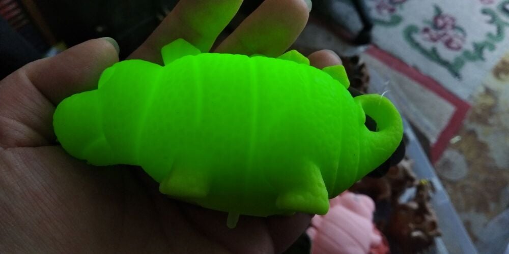 Pale Green Light Up Puffy Dinosaur with colourful LED ball inside - Hoot