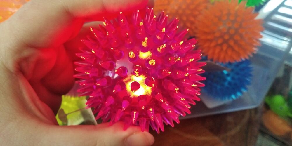 Purple Light Up Spikey Ball Toy - Hoot