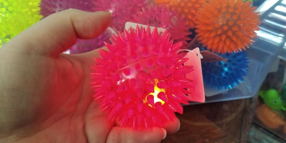 Pink Light Up Spikey Ball Toy - Hoot