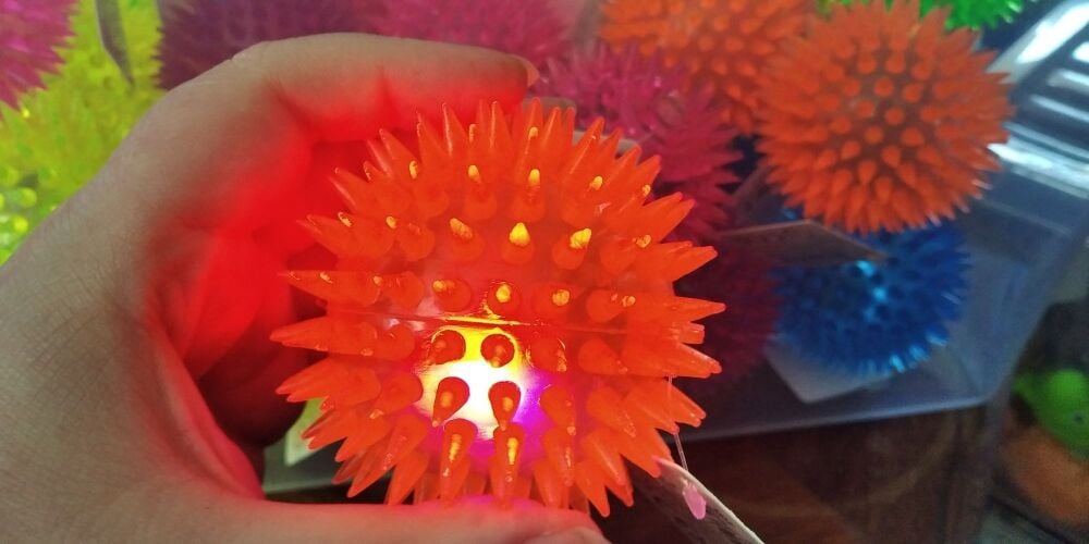 Orange Light Up Spikey Ball Toy - Hoot