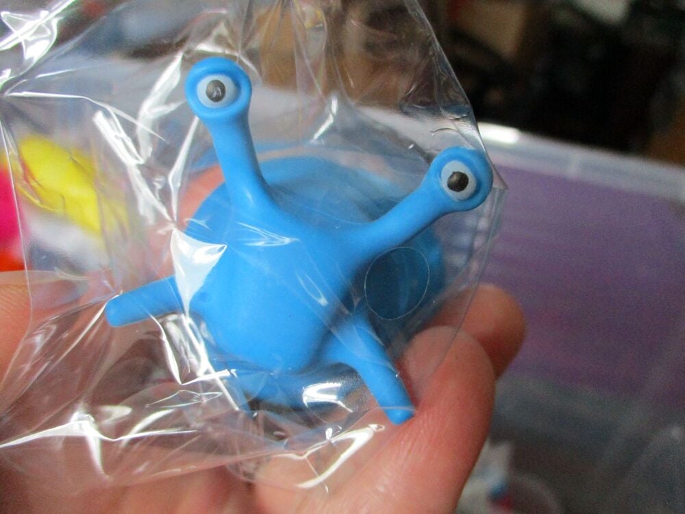 Blue Plastic Wriggly Slug Fidget Toy Figure - Hoot