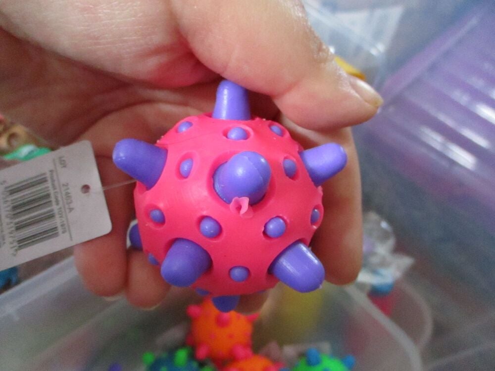 Pink Skin Purple Spikes - Spikey Meteor High Bounce Ball - Hoot