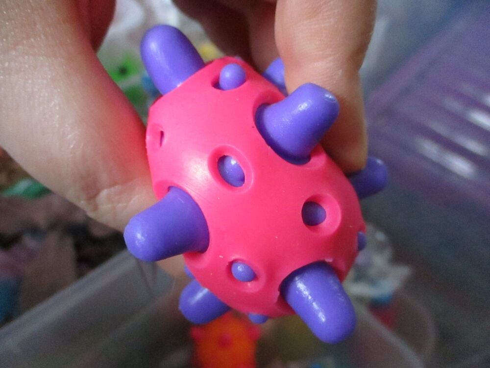 Pink Skin Purple Spikes - Spikey Meteor High Bounce Ball - Hoot