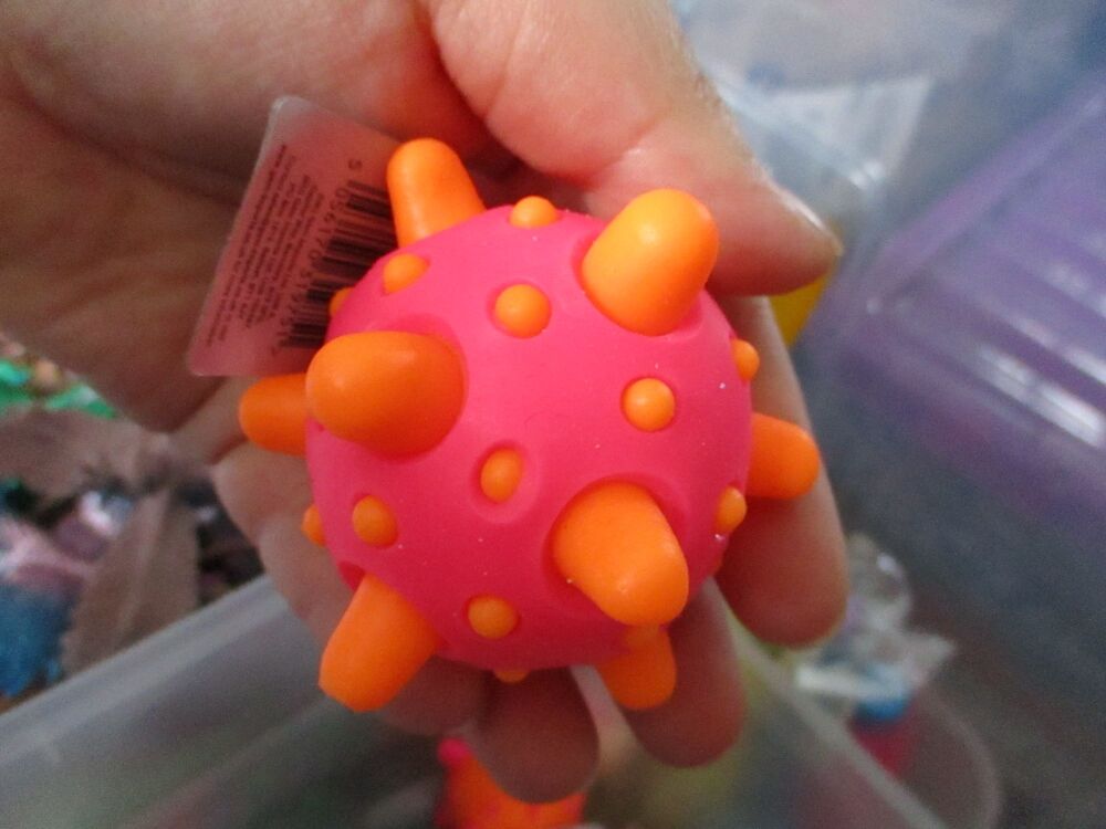 Pink Skin Orange Spikes - Spikey Meteor High Bounce Ball - Hoot