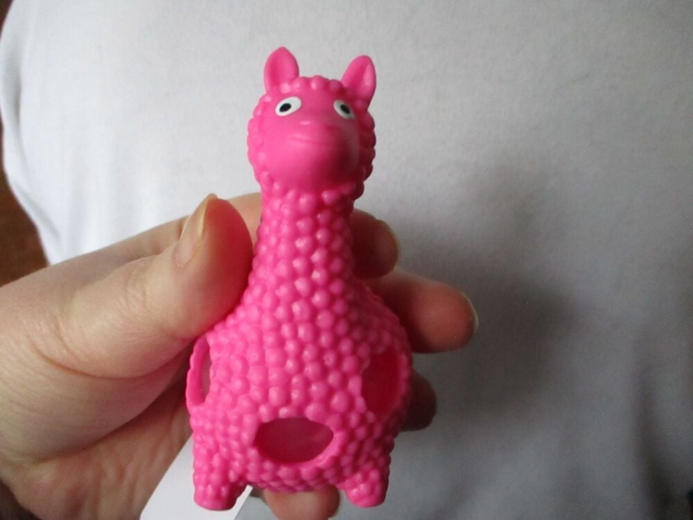 Pink Squishy Crystal Bead Llama - Liquid Filled with coloured beads inside - Hoot