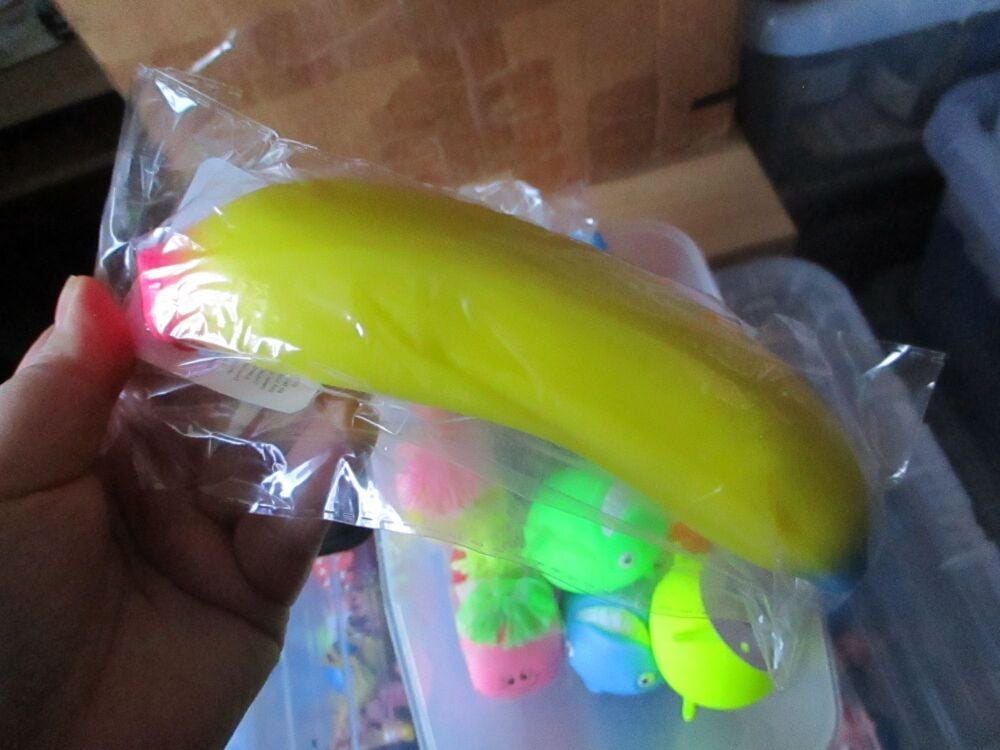 Yellow Jumbo Stretchy Banana Stress Toy  - Hoot