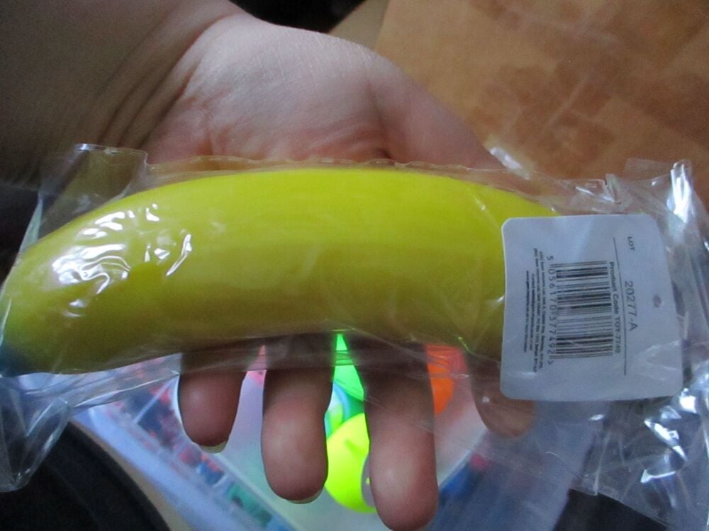 Yellow Jumbo Stretchy Banana Stress Toy  - Hoot