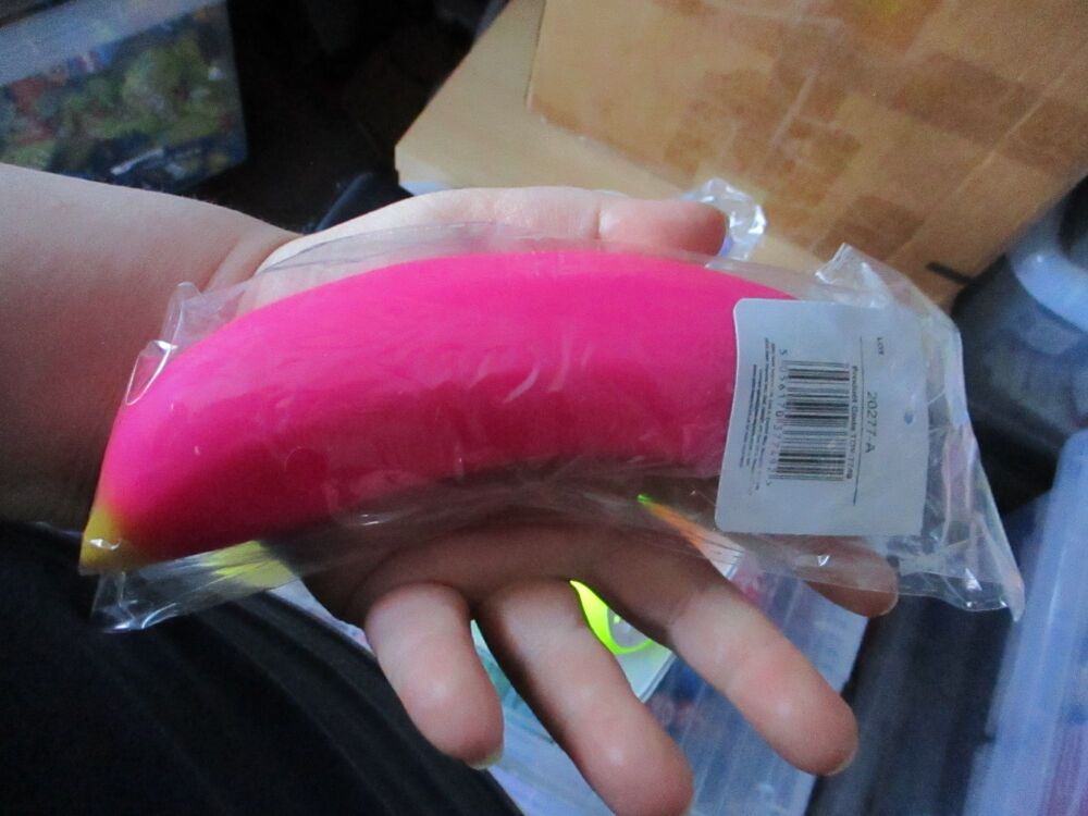 Pink Jumbo Stretchy Banana Stress Toy  - Hoot