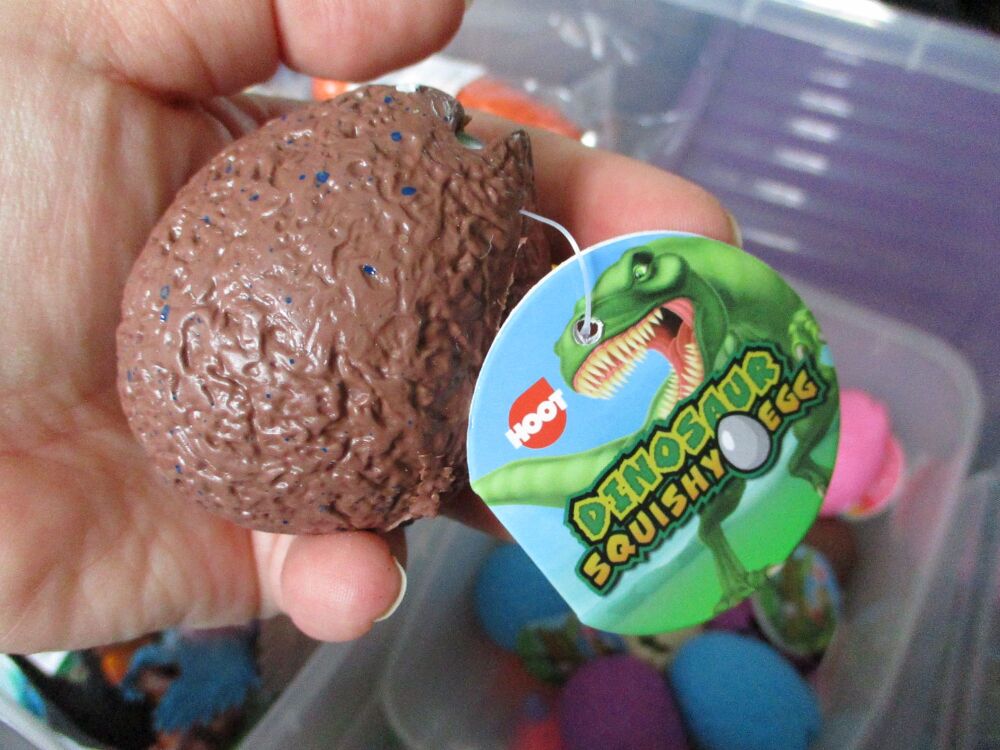 Brown Squishy Dinosaur Egg - Liquid Filled with baby T-Rex Dino inside - Hoot