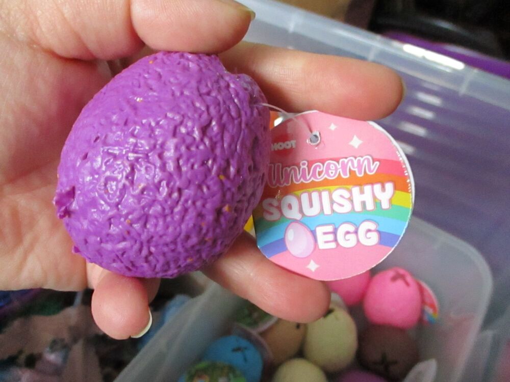 Purple Squishy Unicorn Egg - Liquid Filled with baby Unicorn inside - Hoot