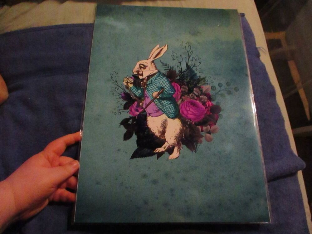 White Rabbit - Late - Alice in Wonderland - Professional Print - A3 Size. By Goblin Dreams