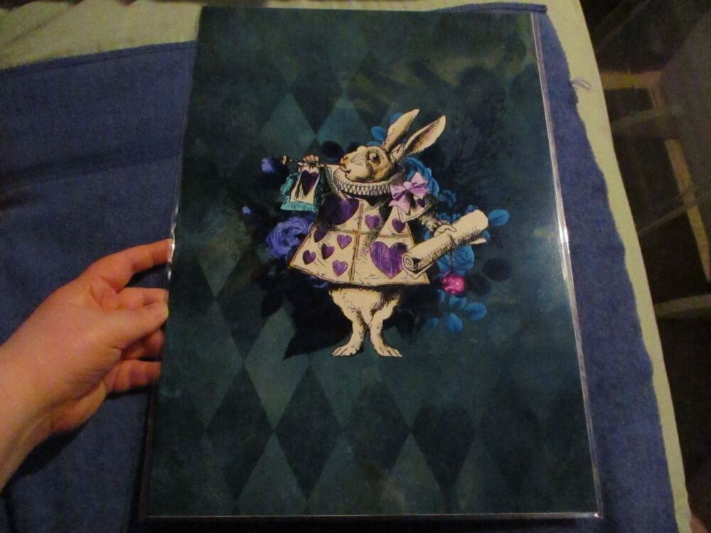 White Rabbit - Trumpet - Alice in Wonderland - Professional Print - A3 Size