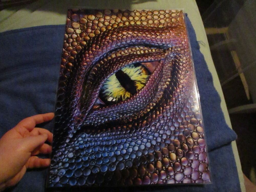 Bronze & Blue Dragon Eye - Professional Print - A3 Size. By Goblin Dreams
