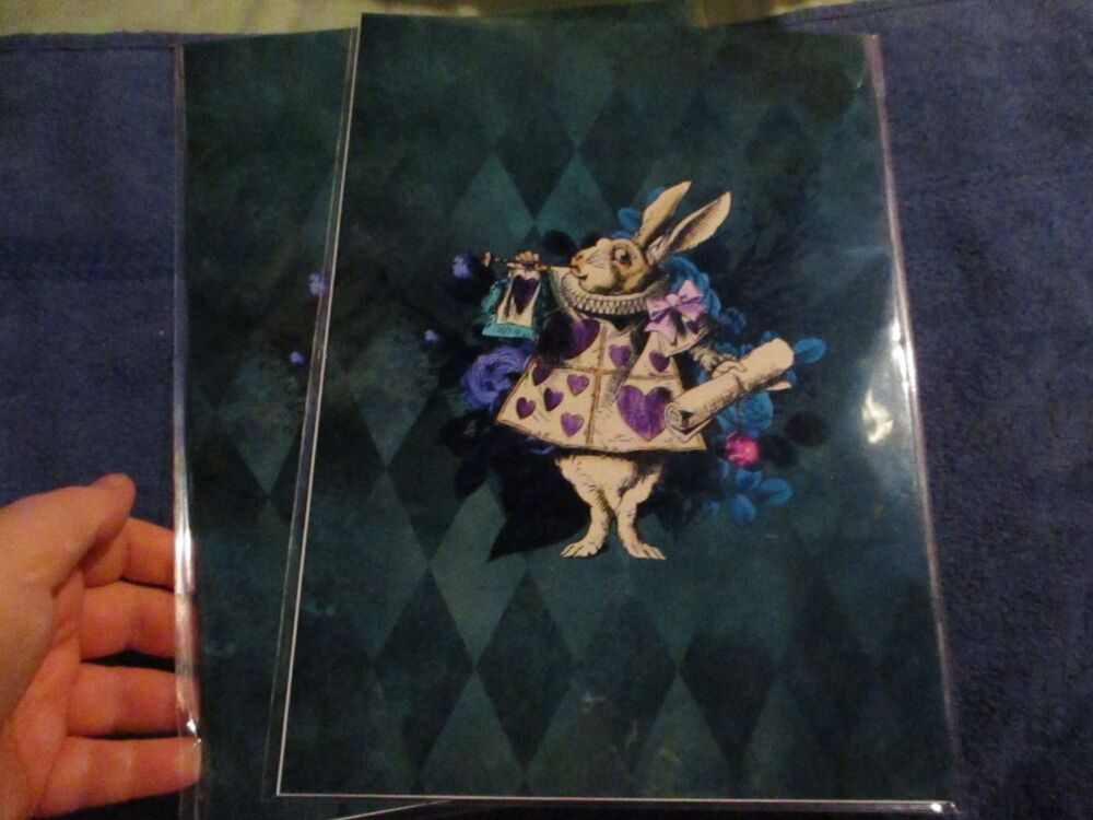 White Rabbit - Trumpet - Alice in Wonderland -  Professional Print - A4 Size. By Goblin Dreams