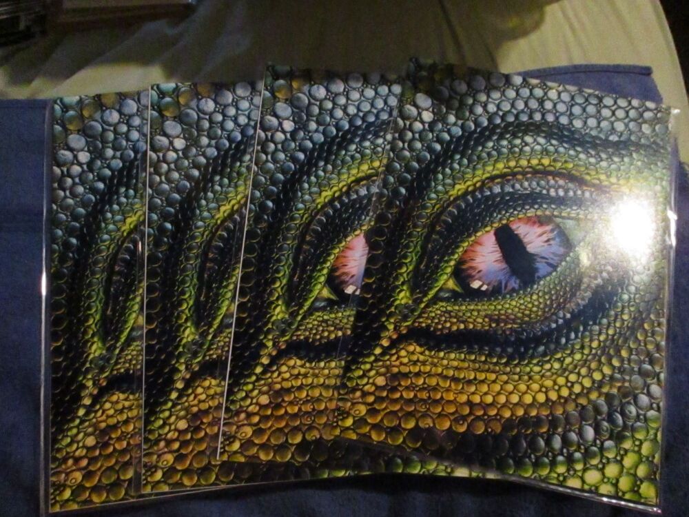 Green, Yellow & Blue Dragon Eye -  Professional Print - A4 Size. By Goblin Dreams