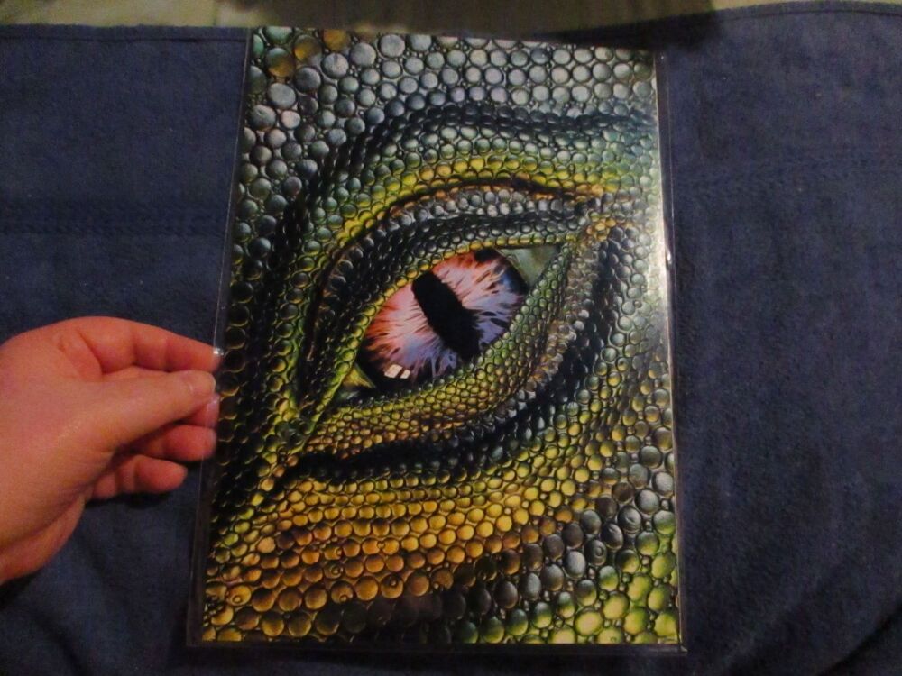 Green, Yellow & Blue Dragon Eye -  Professional Print - A4 Size. By Goblin Dreams