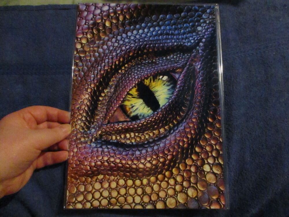 Bronze & Blue Dragon Eye -  Professional Print - A4 Size. By Goblin Dreams