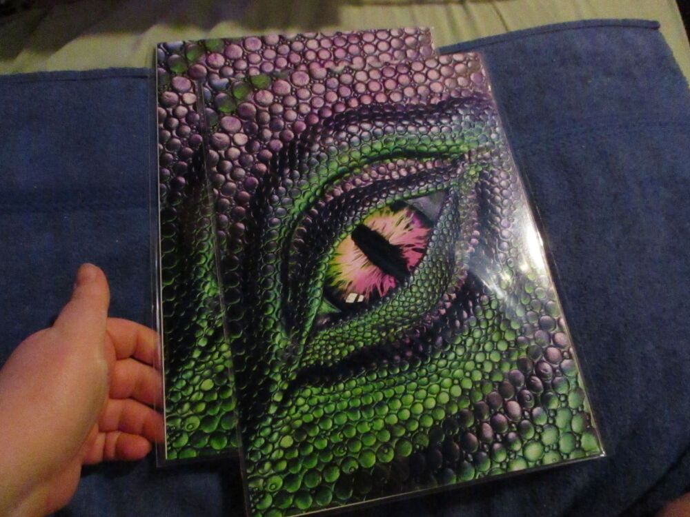 Purple & Green Dragon Eye -  Professional Print - A4 Size. By Goblin Dreams