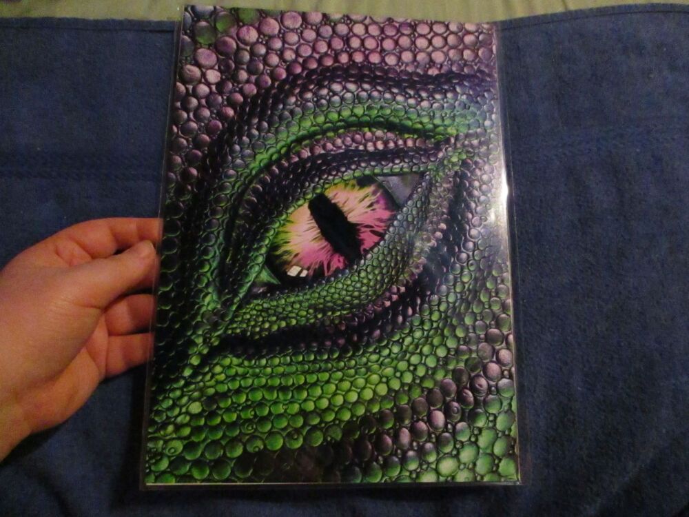 Purple & Green Dragon Eye -  Professional Print - A4 Size. By Goblin Dreams