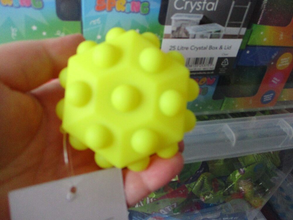 Hollow Yellow Hexagonal Sensory Pop Ball Toy - Hoot