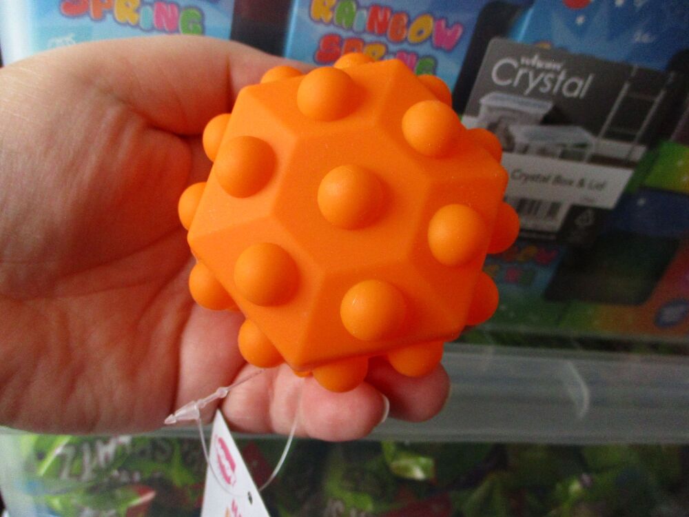 Hollow Orange Hexagonal Sensory Pop Ball Toy - Hoot