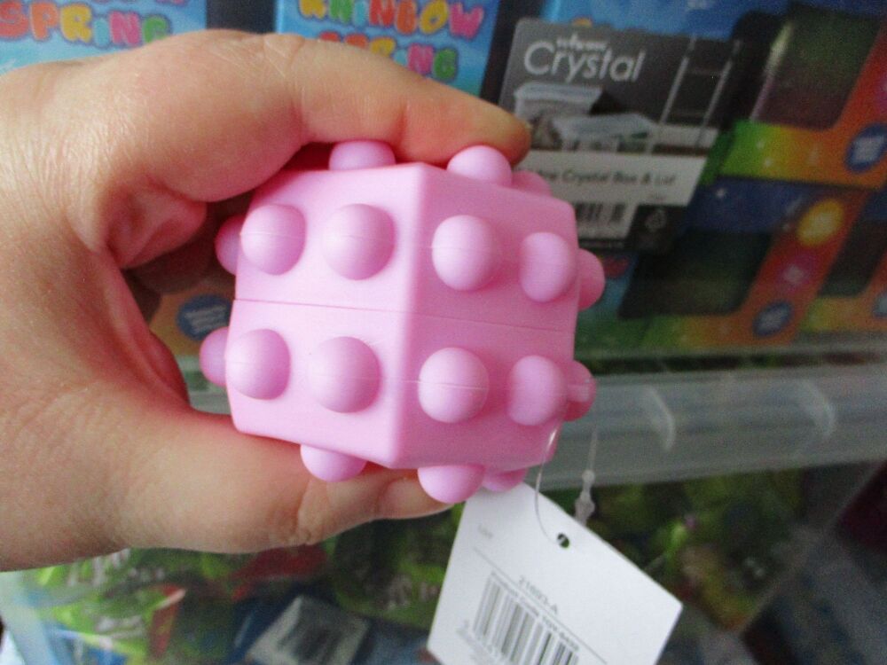 Hollow Pink Hexagonal Sensory Pop Ball Toy - Hoot