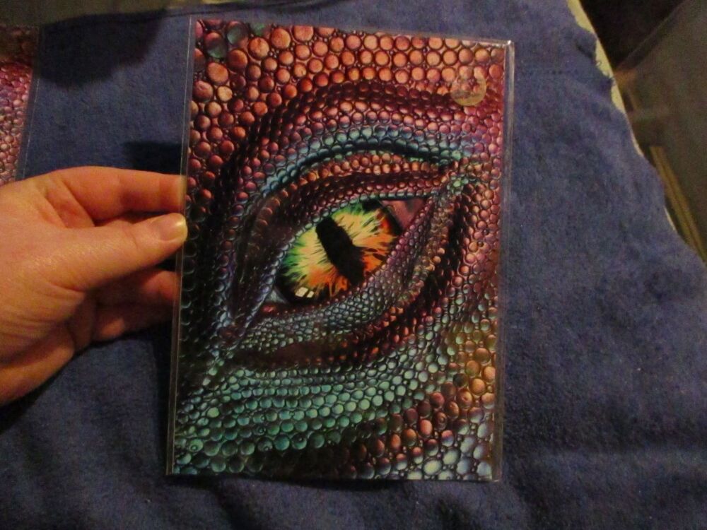 Pink & Aqua Dragon Eye - Professional Print - A5 Size. By Goblin Dreams