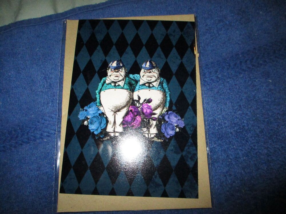 The Tweedles - Alice in Wonderland Greeting Card - Professional Print - A6 Size. By Goblin Dreams