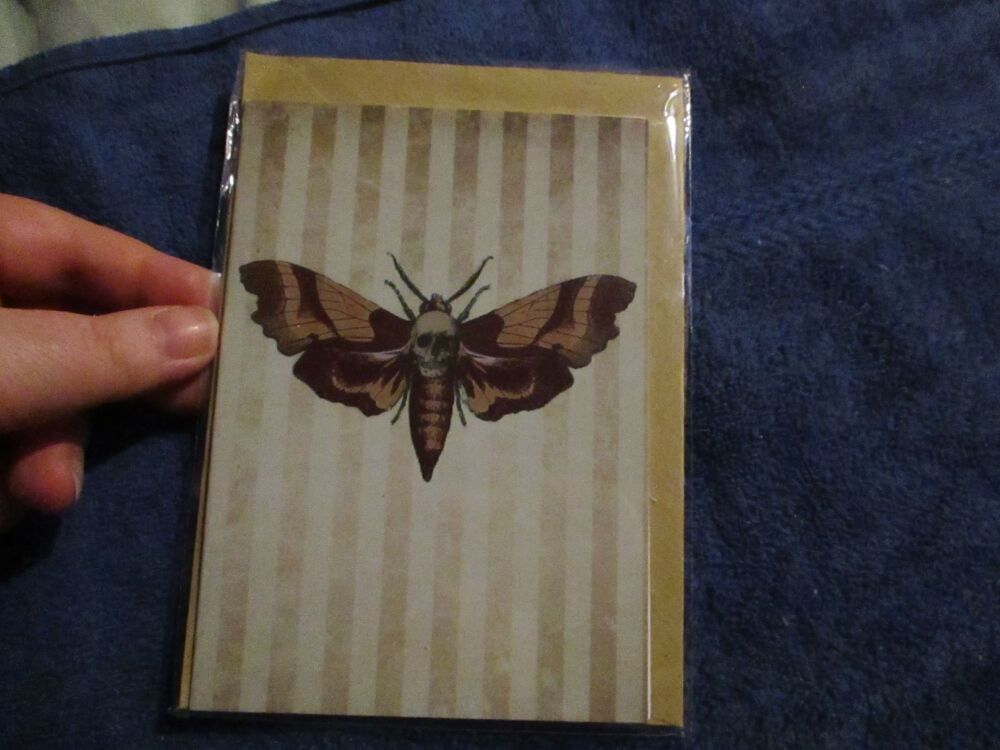 Death's Head Moth Greeting Card - Professional Print - A6 Size. By Goblin D