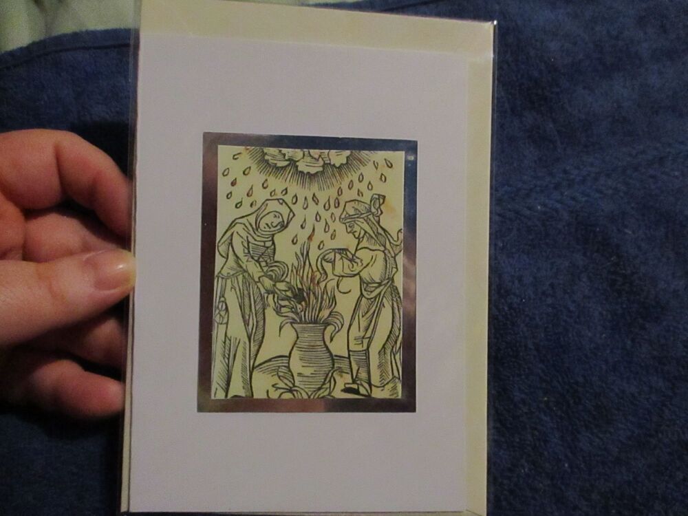 Medieval Style Scene (Retro look) Greeting Card - A6 Size. By Goblin Dreams