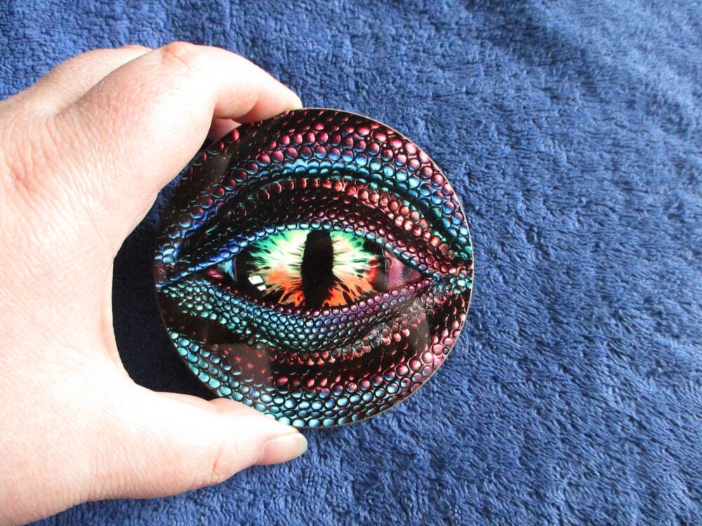 Pink and Blue Dragon Eye - Hardwood Printed Decoration Coaster