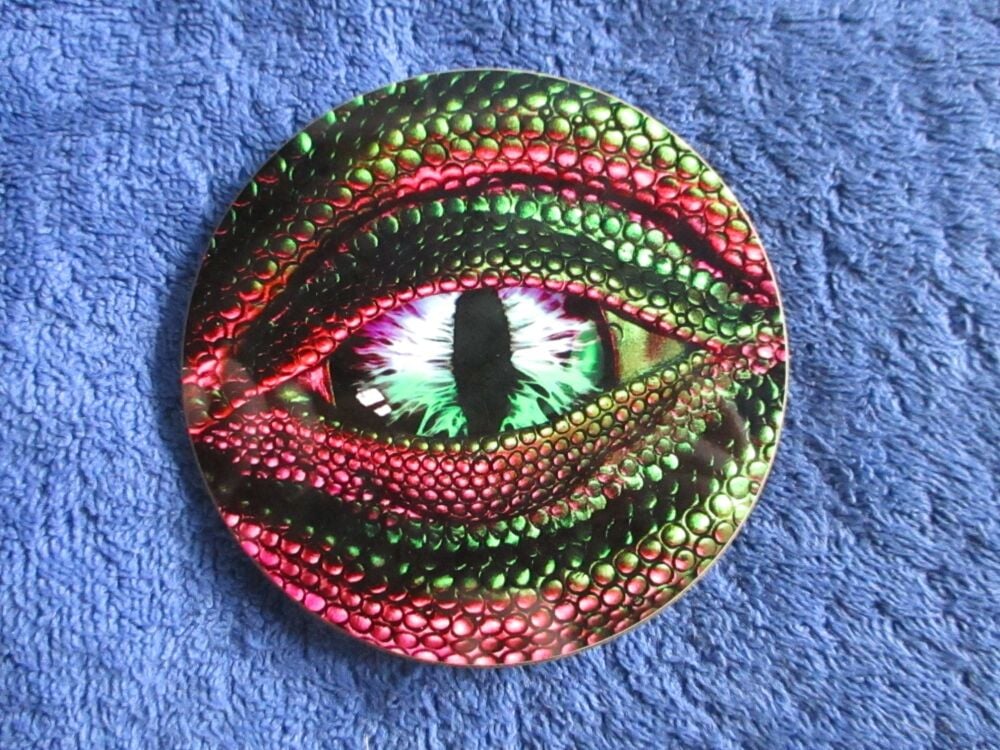 Pink and Green Dragon Eye - Hardwood Printed Decoration Coaster