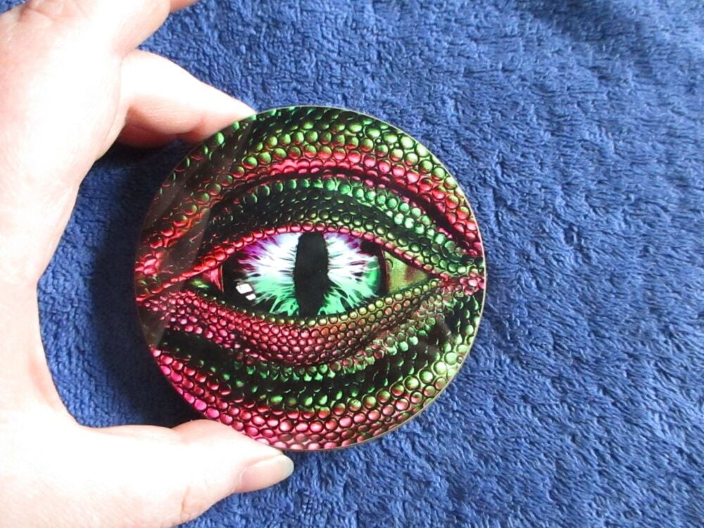 Pink and Green Dragon Eye - Hardwood Printed Decoration Coaster