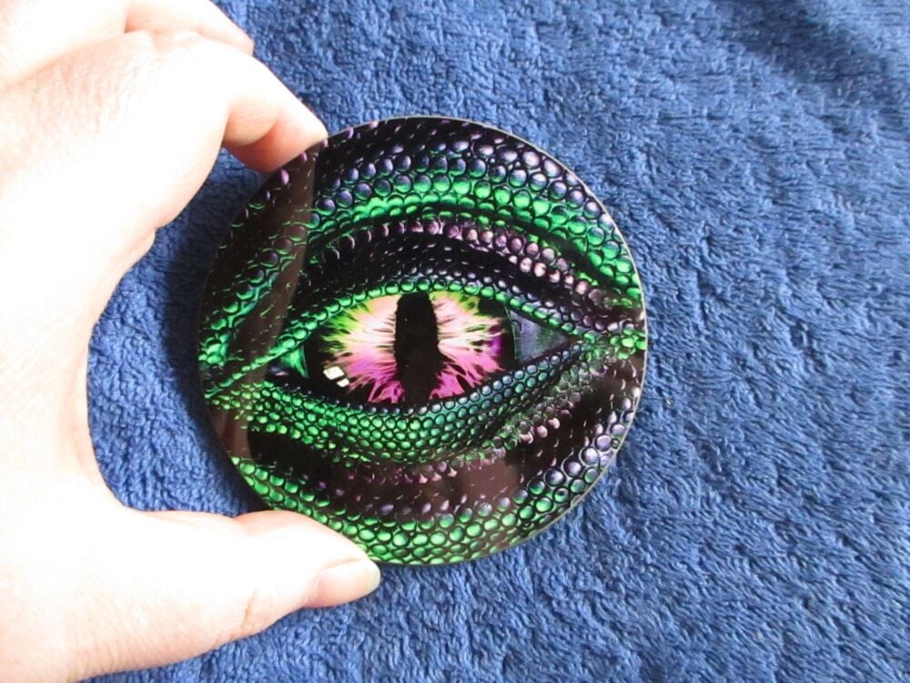 Purple and Green Dragon Eye - Hardwood Printed Decoration Coaster