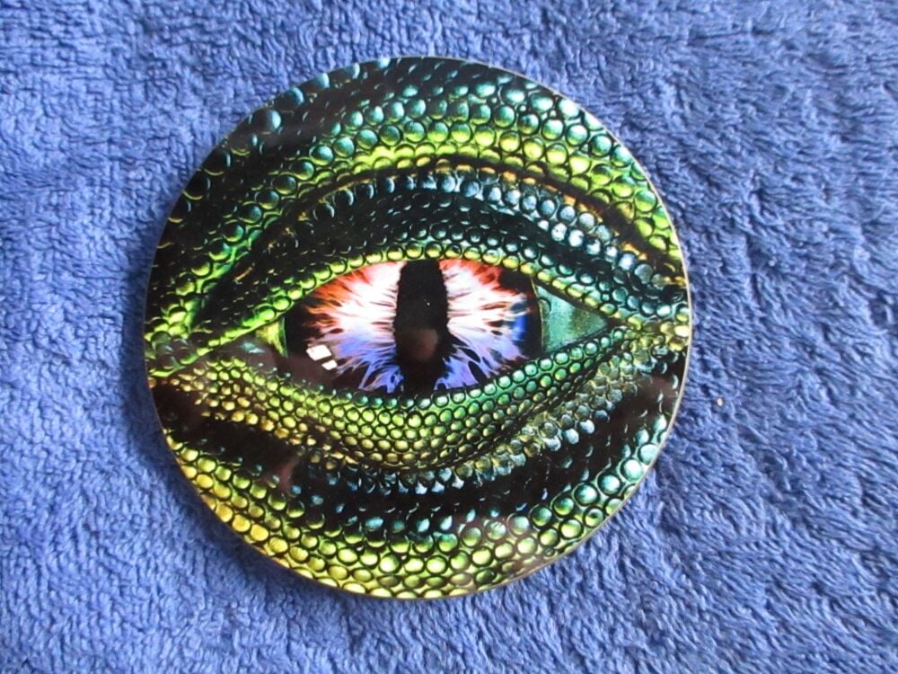 Yellow and Green Dragon Eye - Hardwood Printed Decoration Coaster